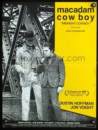3o261 MIDNIGHT COWBOY French 15x21 R80s Hoffman & Voight, different art John Schlesinger classic!
