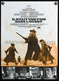 3o270 ONCE UPON A TIME IN THE WEST French 15x21 poster R80s Sergio Leone, Landi western action art!
