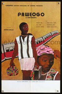 3o276 PAWEOGO French 15x23 movie poster '83 Burkina Faso, great Assante Ndoye African immigrant art!