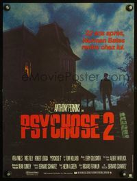 3o283 PSYCHO II French 15x21 '83 Anthony Perkins as Norman Bates, classic creepy image of house!