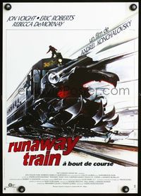 3o288 RUNAWAY TRAIN French 15x21 movie poster '85 Jon Voight, Eric Roberts, different art by Landi!
