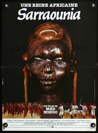3o290 SARRAOUNIA French 15x21 poster '86 Philippe art of African & French soldiers & large head!