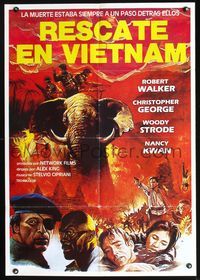 3o010 ANGKOR: CAMBODIA EXPRESS Italy/Span one-sheet '82 cool art of soliders on back of elephant!