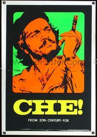 3o005 CHE Italy/Eng one-sheet '69 great rare silkscreen day-glo art of Guevara by Giuliano Nistri!