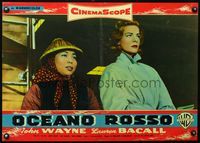 3o467 BLOOD ALLEY Italian photobusta movie poster '56 image of Lauren Bacall w/Chinese woman!