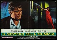 3o476 CURSE OF THE MUMMY'S TOMB Italian photobusta '64 great horror supsense image, Terence Morgan!