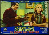 3o477 DESIGNING WOMAN Italian photobusta poster '57 great image of Gregory Peck & Lauren Bacall!
