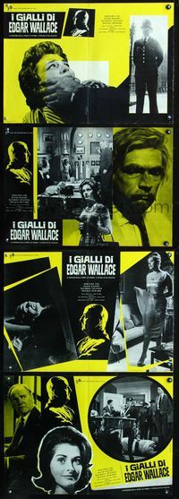 3o363 I GIALLI DI EDGAR WALLACE 4 Italian photobustas '60s Bernard Lee, English murder mystery