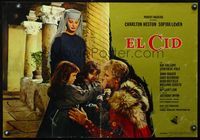 3o479 EL CID Italian photobusta movie poster '61 Charlton Heston with sexy Sophia Loren & children!