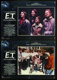 3o409 E.T. THE EXTRA TERRESTRIAL 2 Italian photobustas '82 Steven Spielberg classic, Elliott & bike!