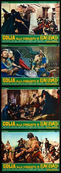 3o364 GOLIATH AT THE CONQUEST OF DAMASCUS 4 Italian photobustas '64 Golia alla conquista di Bagdad