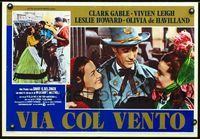 3o487 GONE WITH THE WIND Italian photobusta R70s Vivien Leigh, Leslie Howard, Olivia de Havilland!