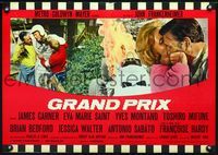3o489 GRAND PRIX Italian photobusta movie poster '67 James Garner, flaming car crash montage!