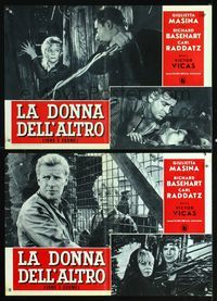 3o424 JONS UND ERDME 2 Italian photobustas '59 Giulietta Masina, Richard Basehart, Carl Raddatz
