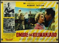 3o492 KILLERS OF KILIMANJARO Italian photobusta poster '60 great images of Robert Taylor in Africa!