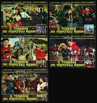 3o353 KNIGHTS OF TERROR 5 Italian photobusta posters '63 Mario Costa's Il Terrore dei mantelli rossi