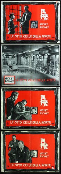 3o365 LAST MILE 4 Italian photobusta movie posters '59 Mickey Rooney as Killer Mears on Death Row!