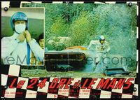 3o496 LE MANS Italian photobusta '71 great image of racer Steve McQueen putting his helmet on!