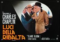 3o497 LIMELIGHT Italian photobusta movie poster R60s great image of aging Romeo Charlie Chaplin!