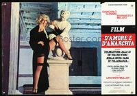 3o499 LOVE & ANARCHY Italian photobusta poster '73 great sexy image of Mariangela Melato w/statue!