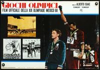 3o509 OLYMPICS IN MEXICO Italian photobusta '69 Olimpiada en Mexico, Alberto Isaac, classic image!