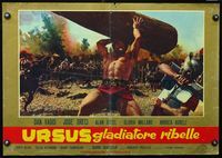 3o515 REBEL GLADIATORS Italian photobusta '63 Ursus, il gladiatore ribelle, great image of Vadis!