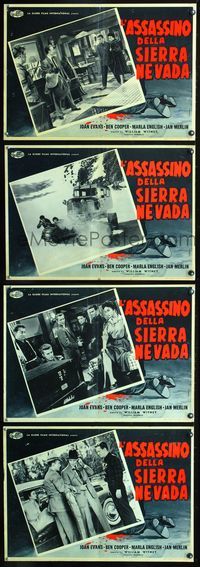 3o374 STRANGE ADVENTURE 4 Italian photobusta posters '56 Joan Evans, cool Ferrini art of corpse!