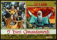 3o527 TEN COMMANDMENTS Italian photobusta poster R70s Charlton Heston, Yul Brynner, Cecil B. DeMille