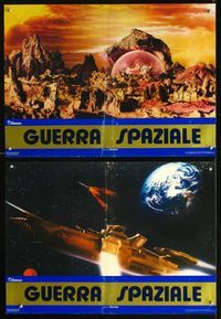 3o460 WAR IN SPACE 2 Italian photobusta movie posters '77 Toho sci-fi, cool outer space images!