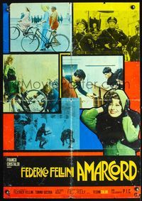 3o031 AMARCORD Italian large photobusta poster '74 Federico Fellini classic comedy, great images!