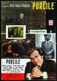 3o043 PIGPEN Italian large photobusta '69 bizarre Pier Paolo Pasolini, cannibalism, wild images!