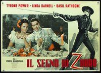3o503 MARK OF ZORRO Italian photobusta poster R61 Tyrone Power & Linda Darnell close up at dinner!