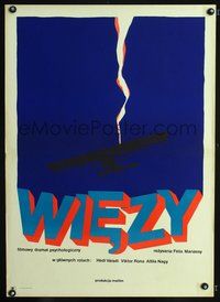 3o649 BONDAGE Polish 23x33 movie poster '68 Felix Mariassy, cool art of crashing airplane!