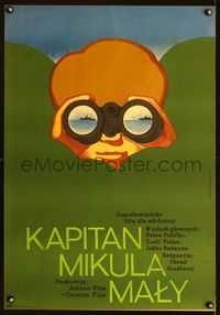 3o651 CAPTAIN MIKULA, THE KID Polish 23x33 '75Kapetan Mikula Mali, Majewsky art of boy w/binoculars