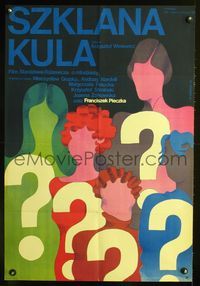 3o659 CRYSTAL BALL Polish 23x33 poster '72 Sklana kula, cool Wiktor Gorka art of mystery women!