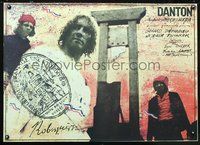3o556 DANTON Polish movie poster '82 cool Patchel & Pagowski art of Gerard Depardieu & guillotine!