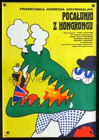 3o569 FROM HONG KONG WITH LOVE Polish movie poster '75 colorful Maciej Zbikowski art of Bond spoof!