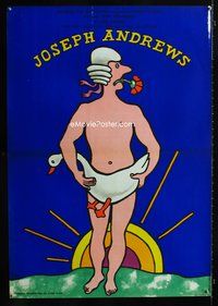 3o575 JOSEPH ANDREWS Polish poster '77 wacky Eryk Lipinski art of nude man covering himself w/goose!