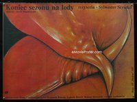 3o578 KONIEC SEZONU NA LODY Polish '88 wild bizarre artwork of strange lips by Bista ZF Iluzjon!