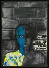 3o704 L' ISTRUTTORIA E CHIUSA: DIMENTICHI Polish 23x33 poster '71 Franco Nero, great Ihnatowicz art!