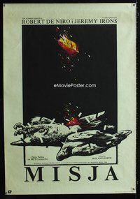 3o586 MISSION Polish movie poster '86 wild different artwork of dead birds by W. Dybowski!