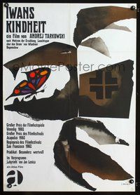 3o116 MY NAME IS IVAN German '62 Andrei Tarkovsky, bizarre Jan Lenica art of fish & butterfly!
