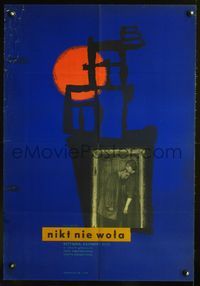 3o733 NOBODY'S CALLING Polish 23x33 movie poster '60 Nikt nie wola, cool strange Eryk Lipinski art!