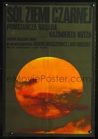 3o760 SALT OF THE BLACK EARTH Polish 23x33 '70 Sol ziemi czarnej, cool Swierzy art of setting sun!