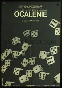 3o761 SALVATION Polish 23x32 movie poster '73 Ocalenie, cool Krauze & Mroszczak art of dice!