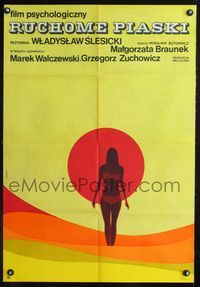 3o763 SHIFTING SANDS Polish 23x33 poster '69 Ruchome piaski, cool Hibner art of woman in desert!
