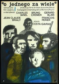 3o764 SHOCK TROOPS Polish 23x33 poster '68 Costa-Gavras's Un Homme de Trop, creepy Hanna Bodnar art!