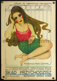 3o765 SIN WITH A STRANGER Polish 23x33 poster '69 Sergio Gobbi's L'Etrangere, Bodnar art of woman!
