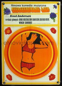3o766 SKJAER I SJOEN Polish 23x33 movie poster '65 Knut Andersen, sexy artwork of girl in bikini!