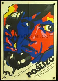 3o767 SLIP-UP Polish 23x33 movie poster '72 Poslizg, really cool colorful Waldemar Swierzy artwork!